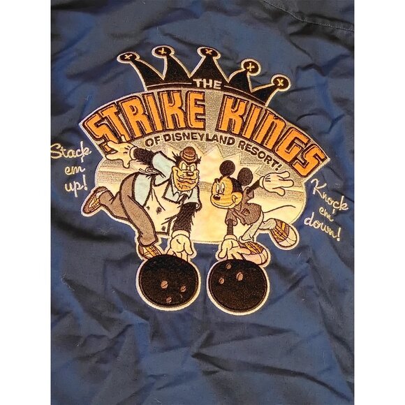 Vintage 90s Disneyland Bowling Shirt 2XL Mickey Mouse The Strike Kings - Picture 2 of 9
